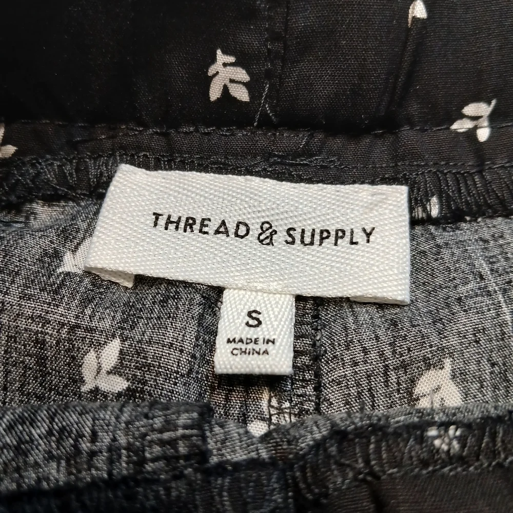 Thread & Supply Black High Waist Shorts with Tie Belt